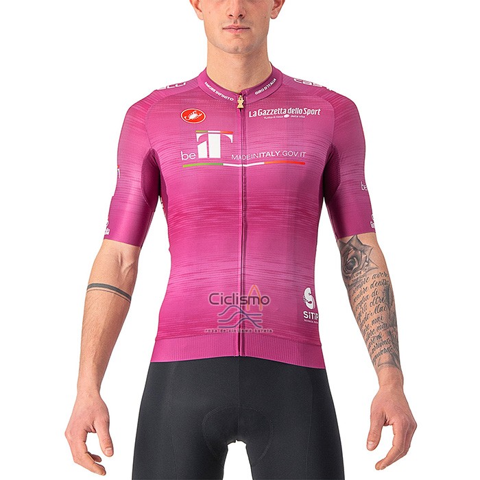 Giro d'Italia Ropa Ciclismo Culotte Corto 2022 Hombre Mangas Cortas Violeta